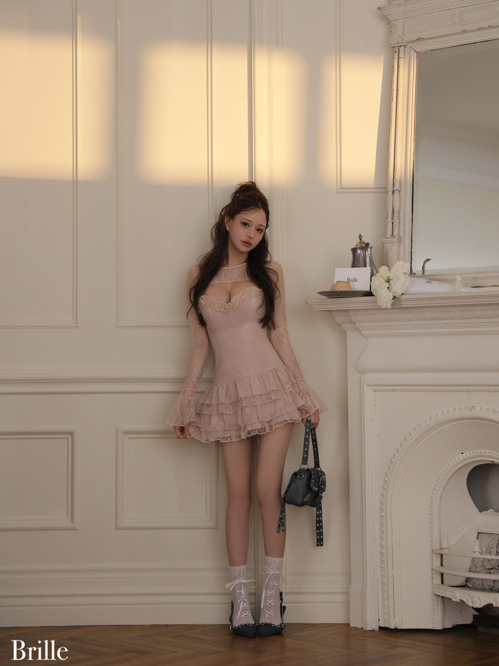 ★予約商品★【8月中旬頃入荷予定】【XS～Lサイズあり】Pétale de brille mini dress (brille4161)