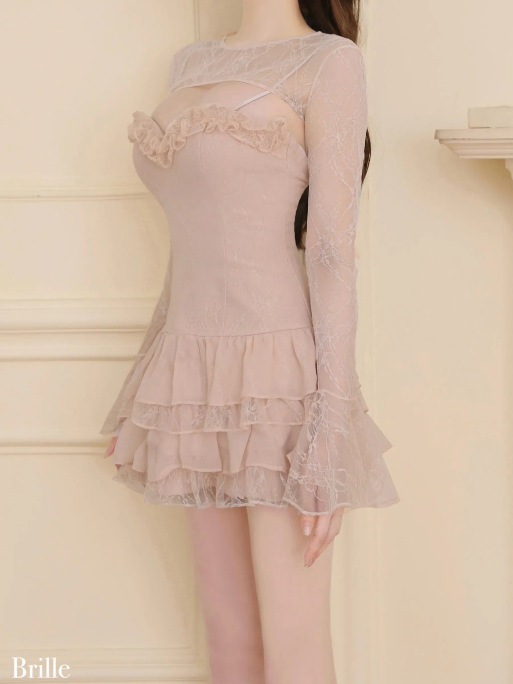 【予約】Pétale de brille mini dress (brille4161)