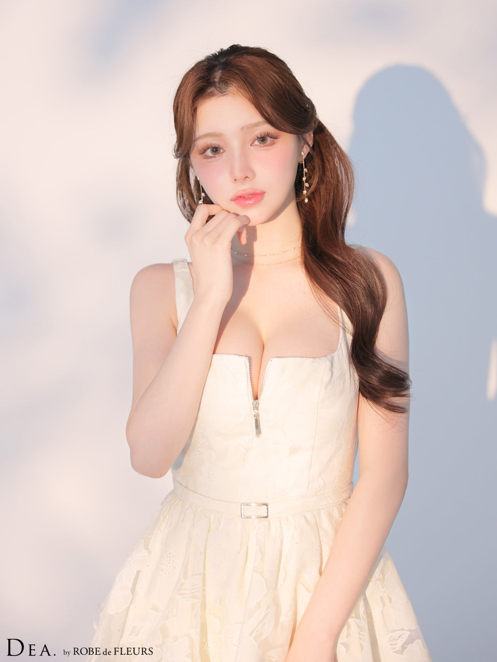 ★一部予約商品★【8月上旬頃入荷予定】【XS〜Lサイズあり】オーガンジーフラワーティアードロングキャバドレス (DE4171)