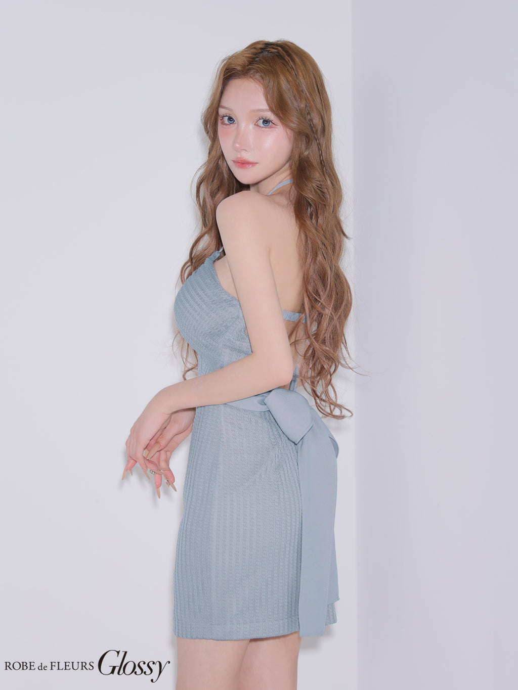 ★一部予約商品★【8月下旬頃入荷予定】【XSサイズあり】 バックリボンニットミニキャバドレス(GL4187)