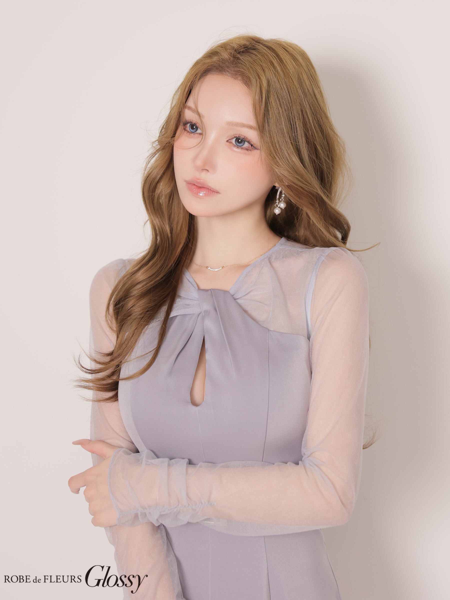 【XS〜Lサイズあり】チュールショルダーサテンベルトミニキャバドレス (GL4197)