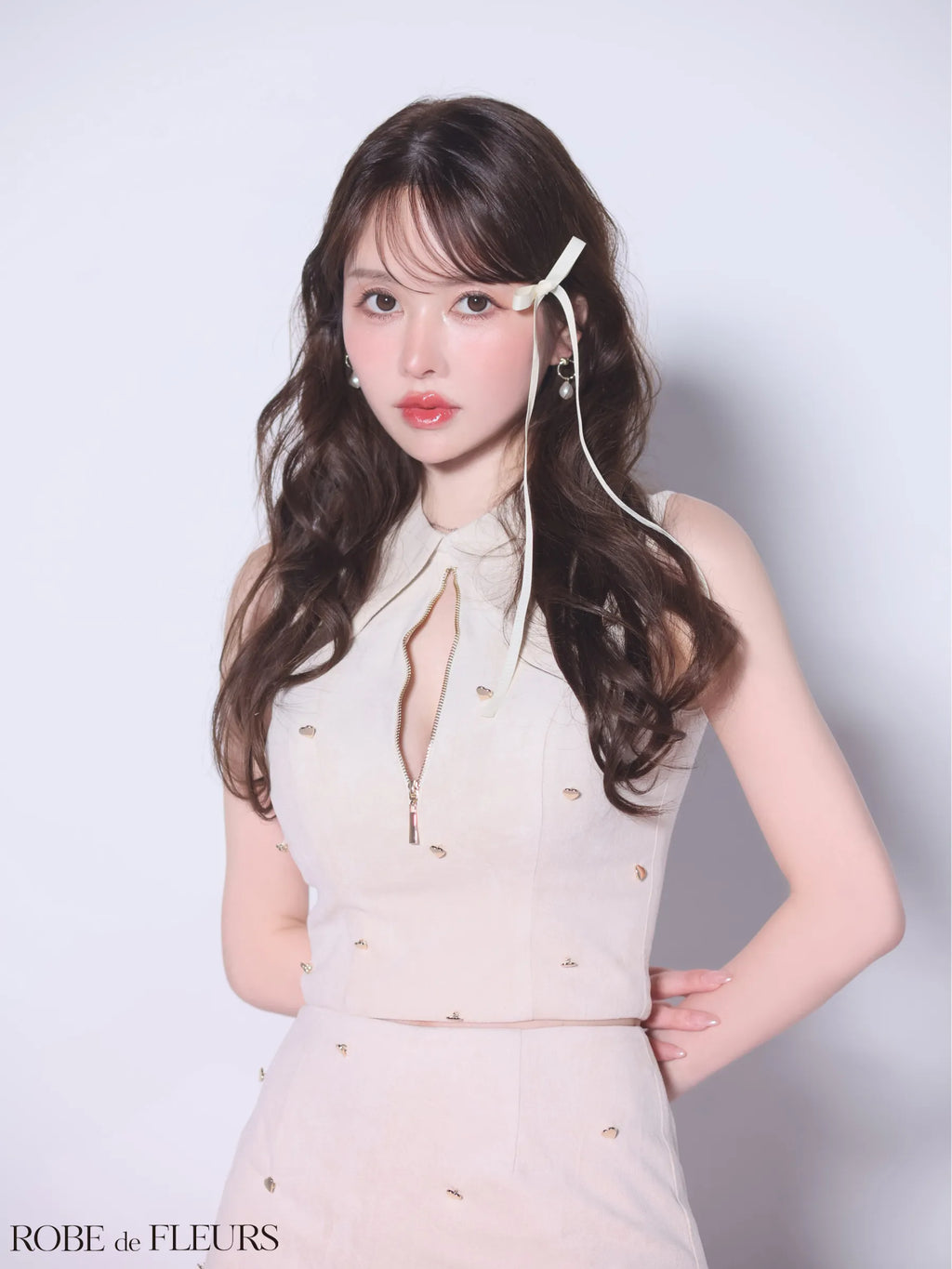sugarコラボ襟付きハートボタンセットアップミニキャバドレス(fm4213)