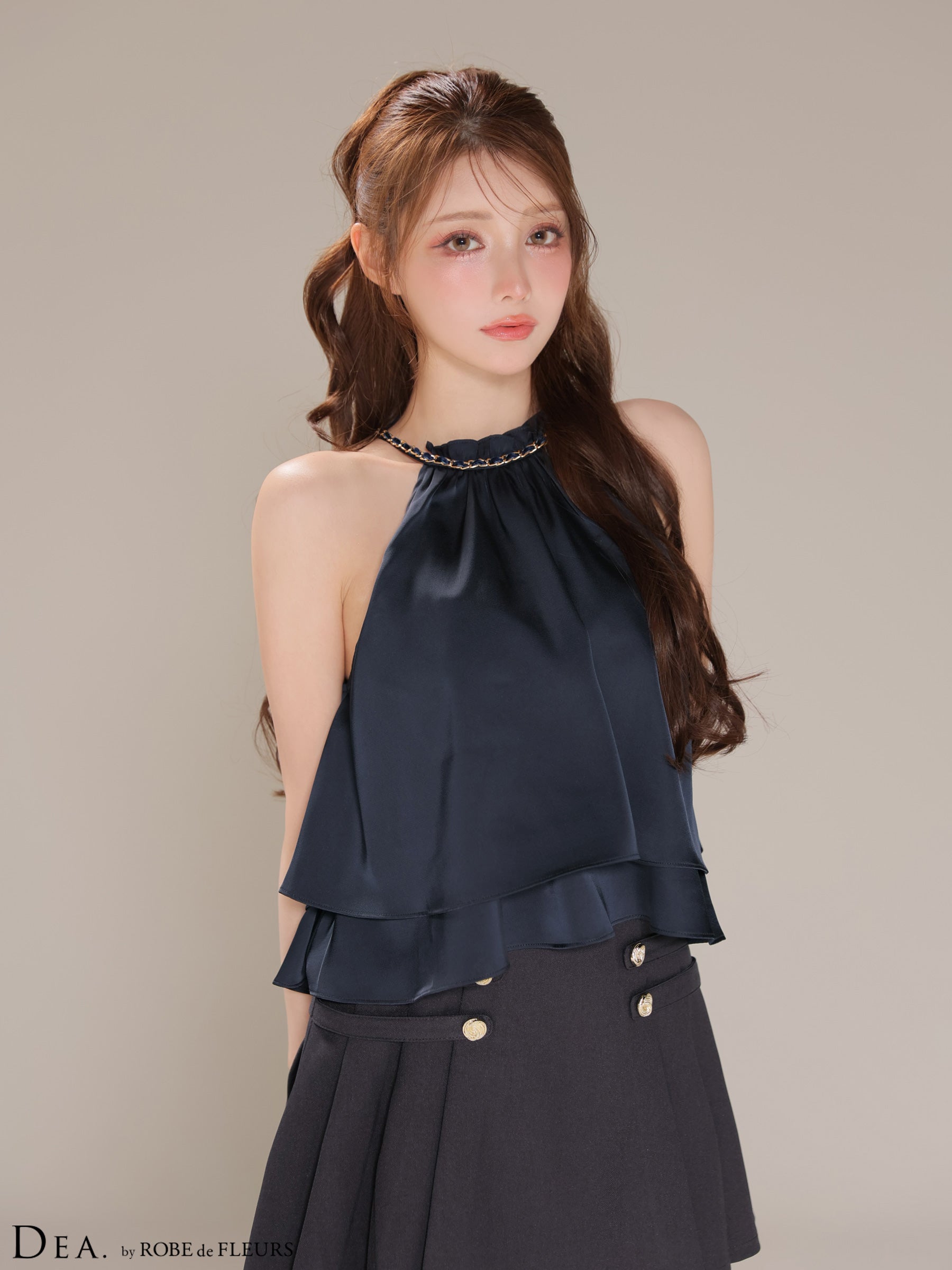 【XSサイズあり】シフォンレイヤードフリルセットアップフレアミニキャバドレス(DE4216)
