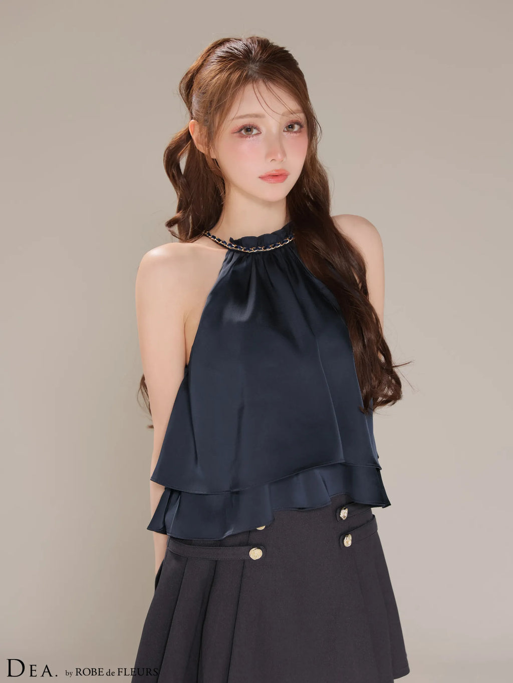 シフォンレイヤードフリルセットアップフレアミニキャバドレス(DE4216)