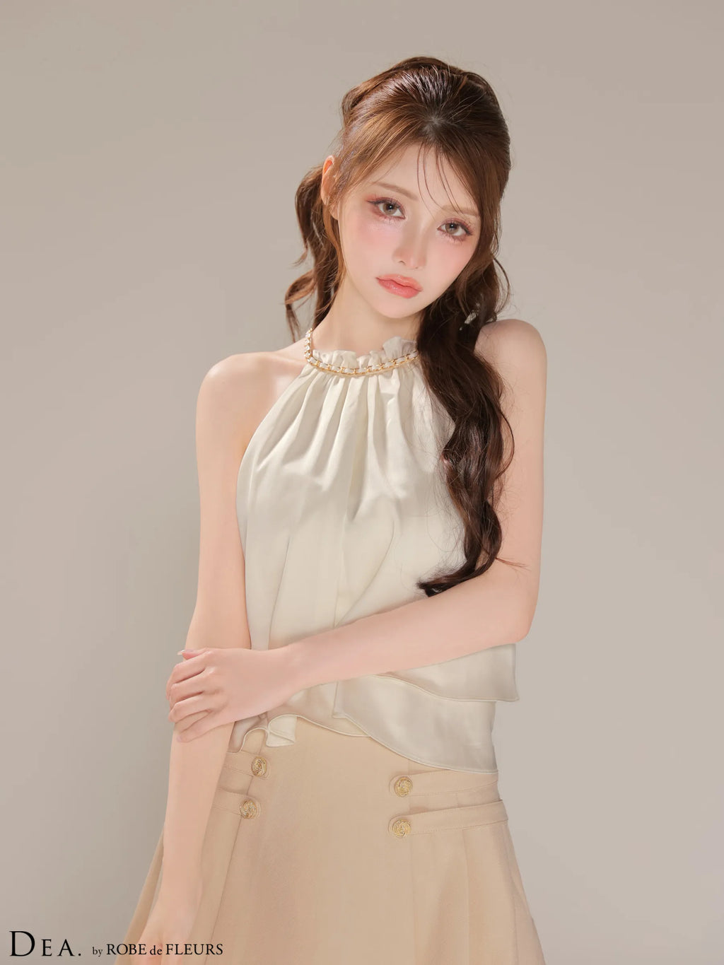 シフォンレイヤードフリルセットアップフレアミニキャバドレス(DE4216)