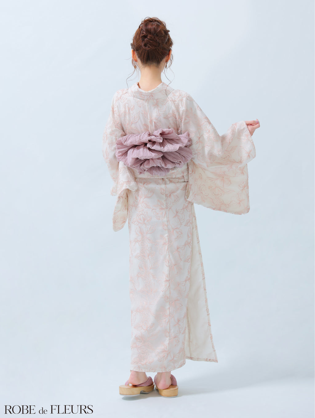 【浴衣】ROBE de FLEURS Sheer floral embroidered lace yukata　(fm4220)