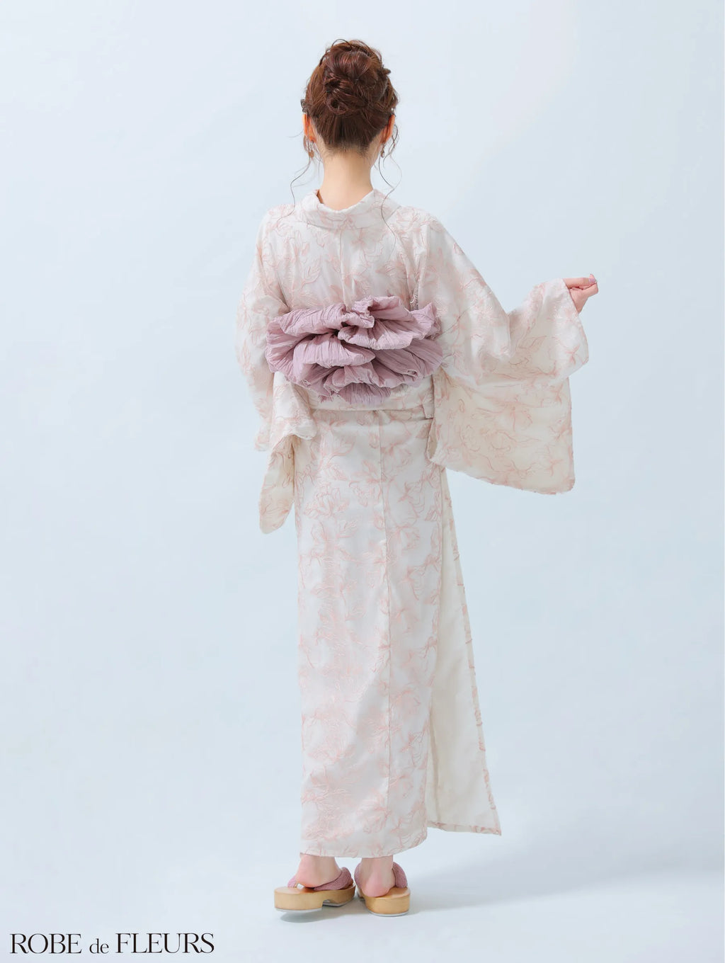 【浴衣】ROBE de FLEURS Sheer floral embroidered lace yukata　(fm4220)