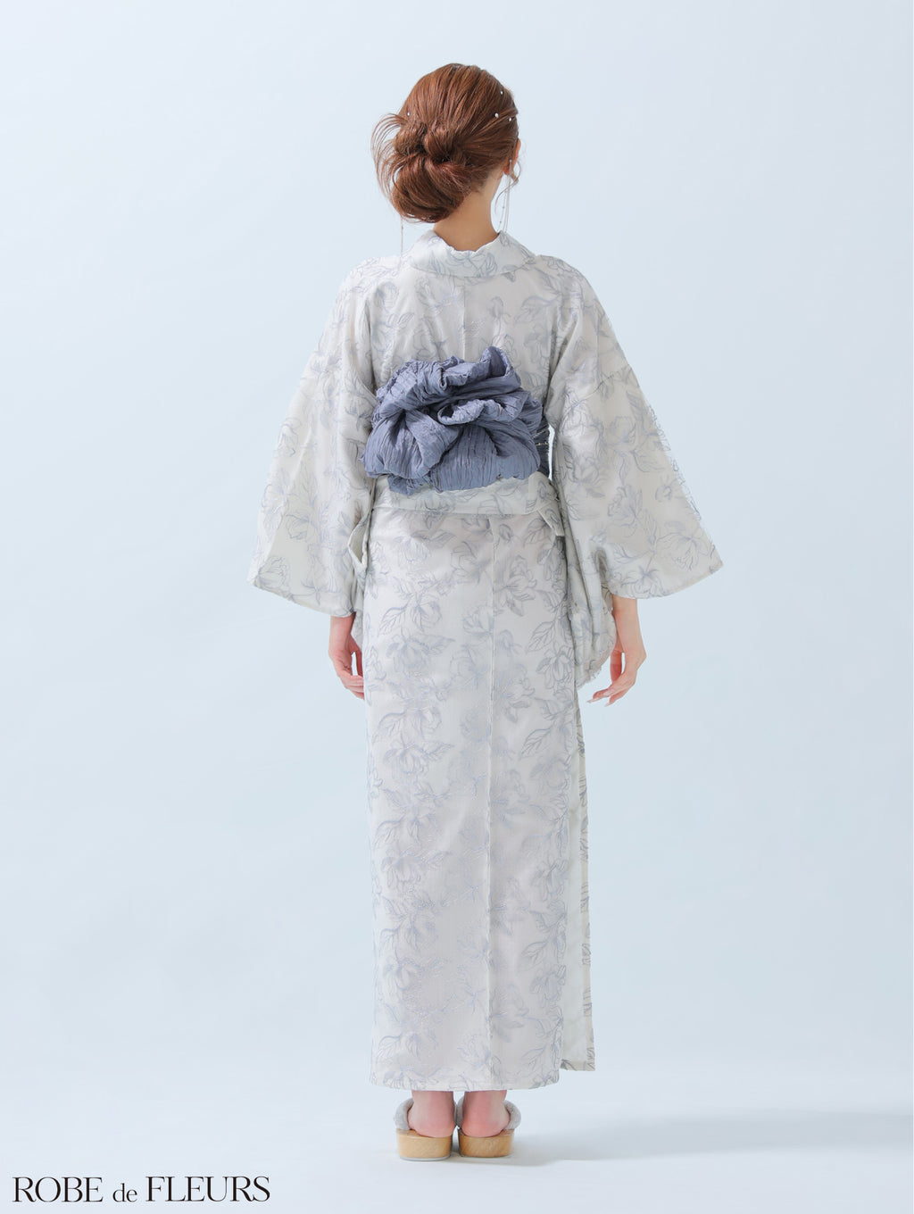 【浴衣】ROBE de FLEURS Sheer floral embroidered lace yukata　(fm4220)