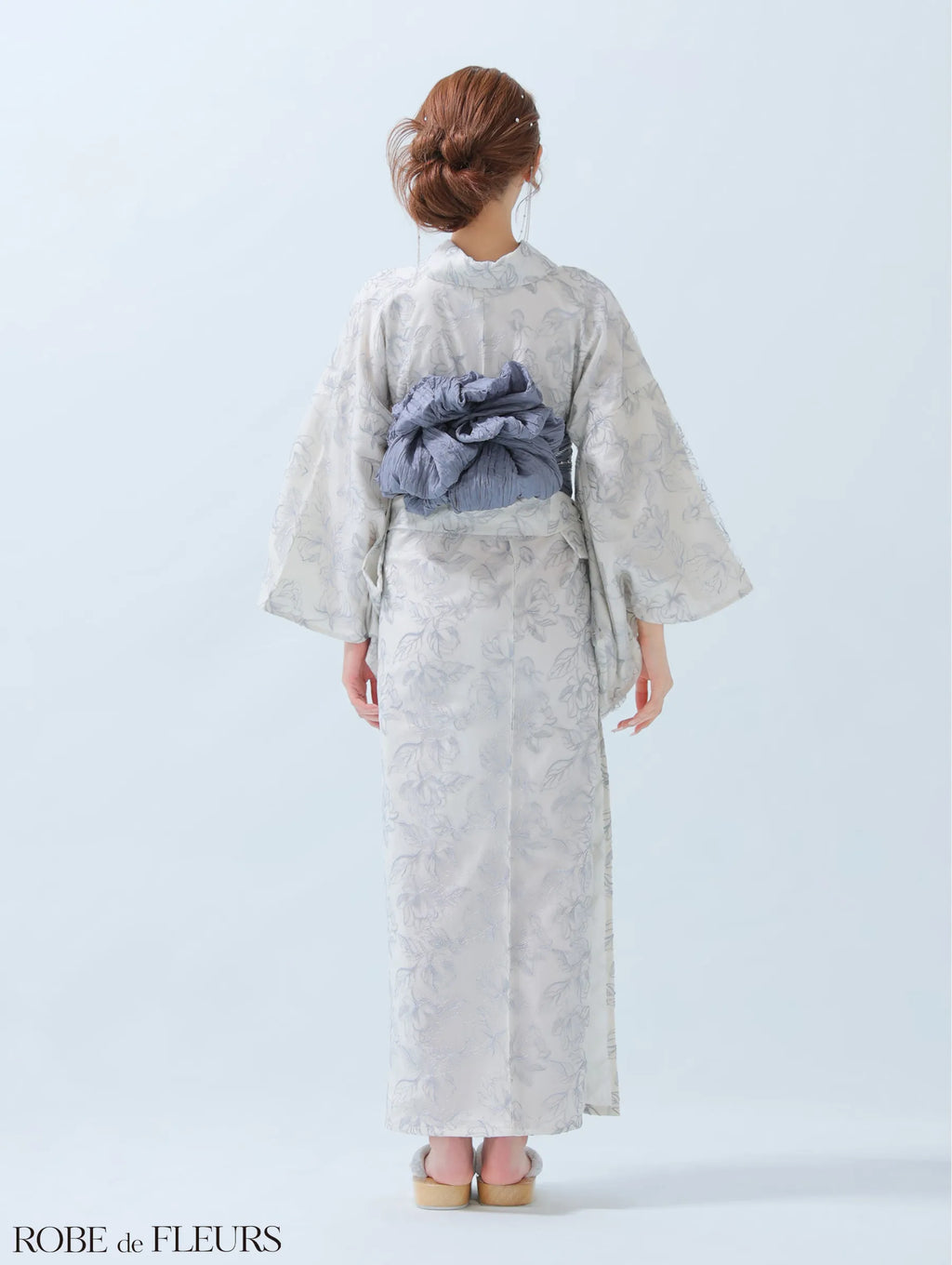 【浴衣】ROBE de FLEURS Sheer floral embroidered lace yukata　(fm4220)
