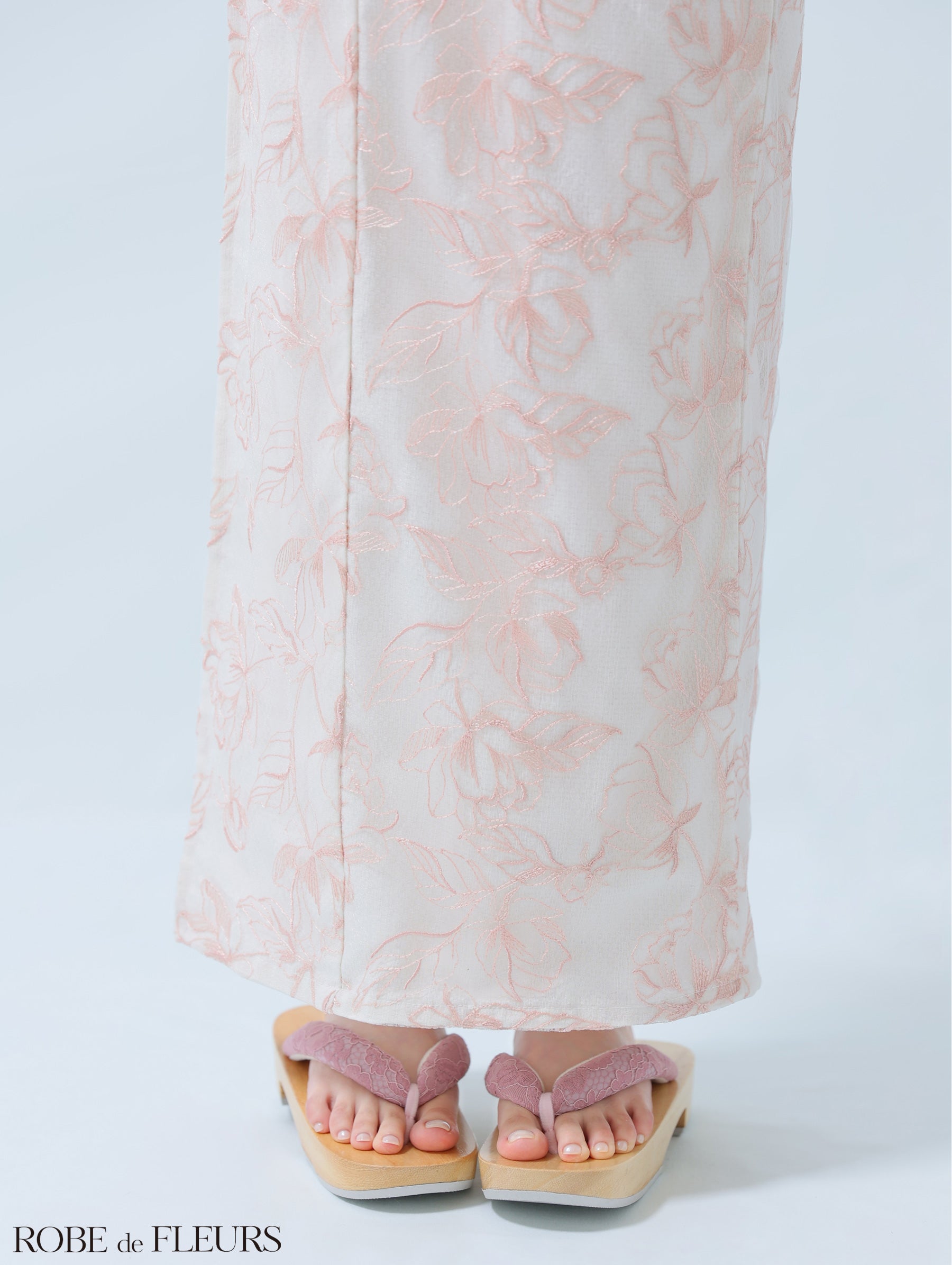 【浴衣】ROBE de FLEURS Sheer floral embroidered lace yukata　(fm4220)