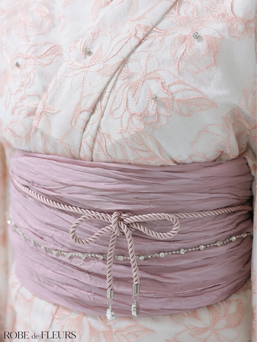 【浴衣】ROBE de FLEURS Sheer floral embroidered lace yukata　(fm4220)