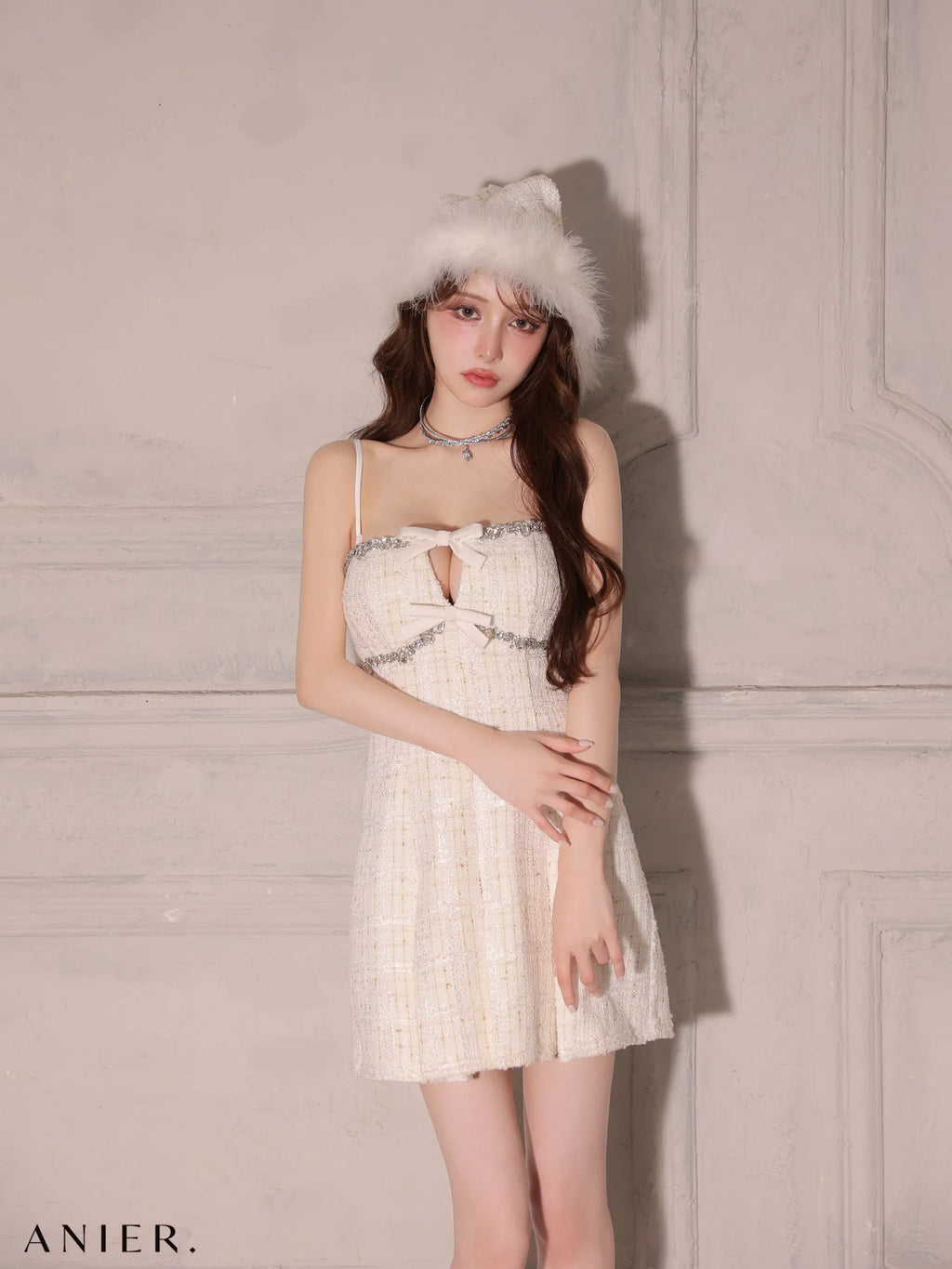 Sparkling Ribbon Bear Dress Santa (anier4227)