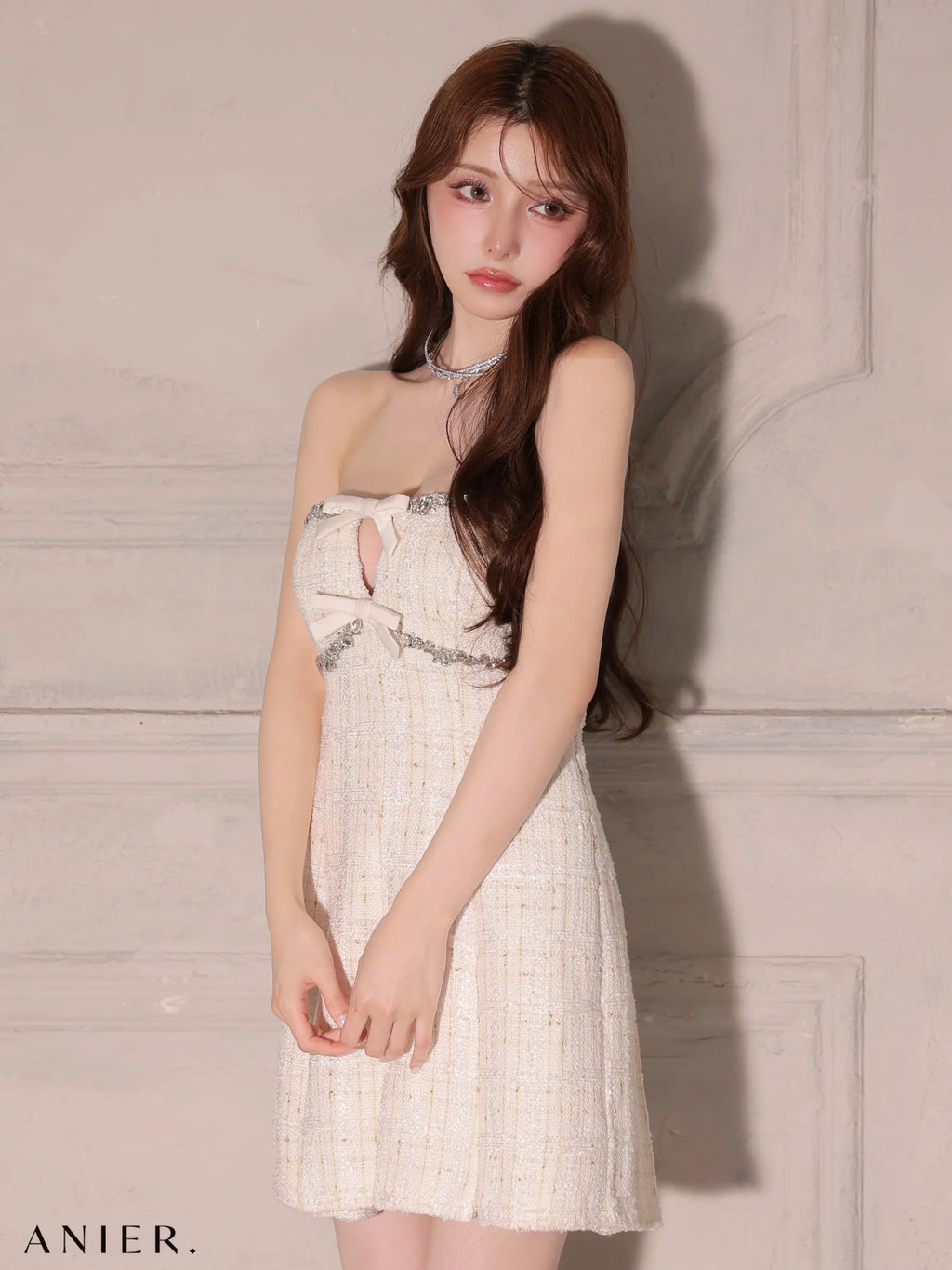 Sparkling Ribbon Bear Dress Santa (anier4227)
