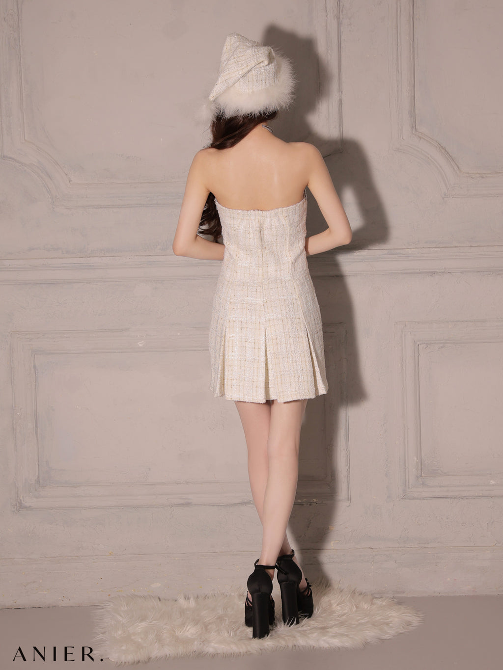 【XSサイズあり】Sparkling Ribbon Bear Dress Santa (anier4227)