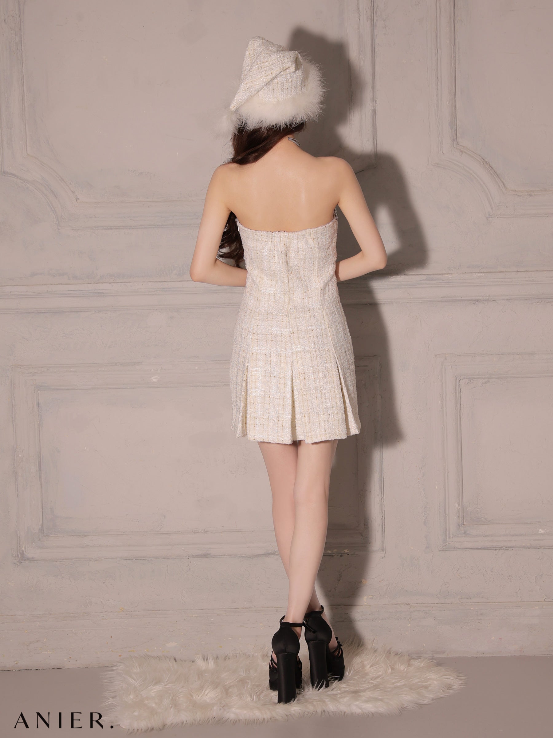【XSサイズあり】Sparkling Ribbon Bear Dress Santa (anier4227)