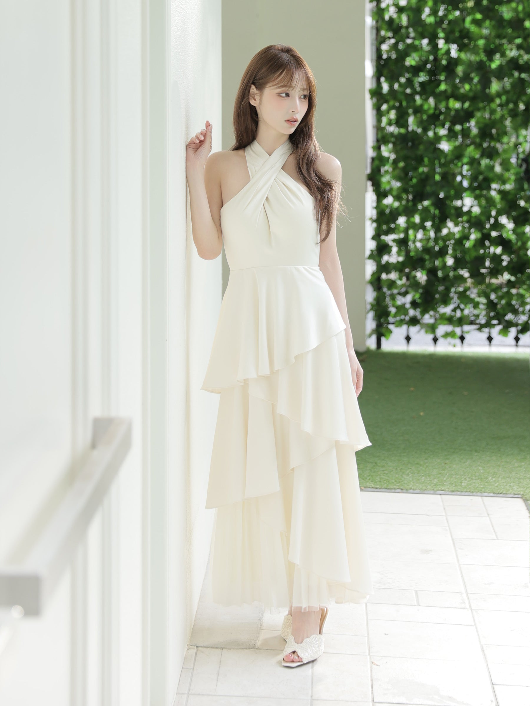 ★予約商品★【7月中旬頃入荷予定】【りこちゃんコラボドレス】Divine flow halter long dress(fm4234)