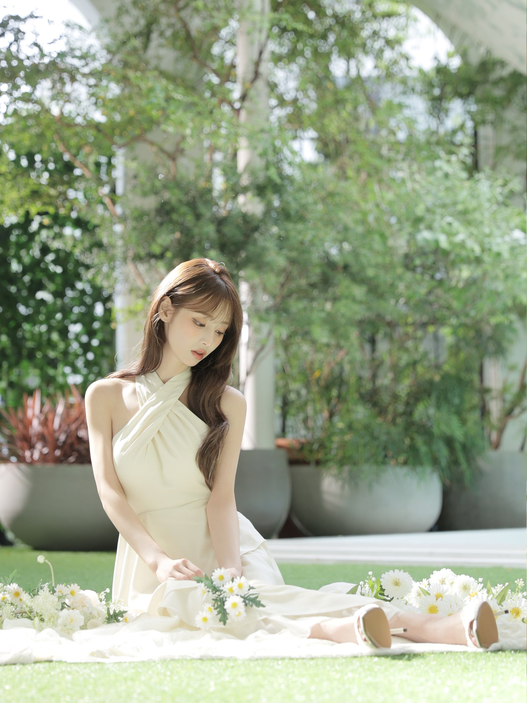 ★予約商品★【7月中旬頃入荷予定】【りこちゃんコラボドレス】Divine flow halter long dress(fm4234)