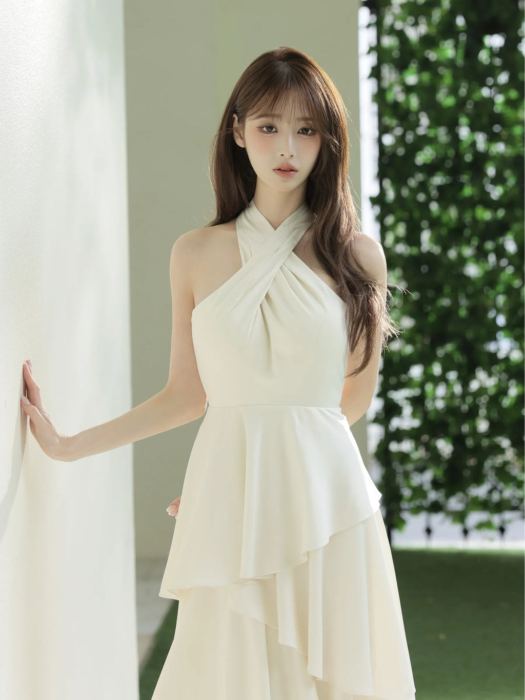 【りこちゃんコラボドレス】Divine flow halter long dress(fm4234)