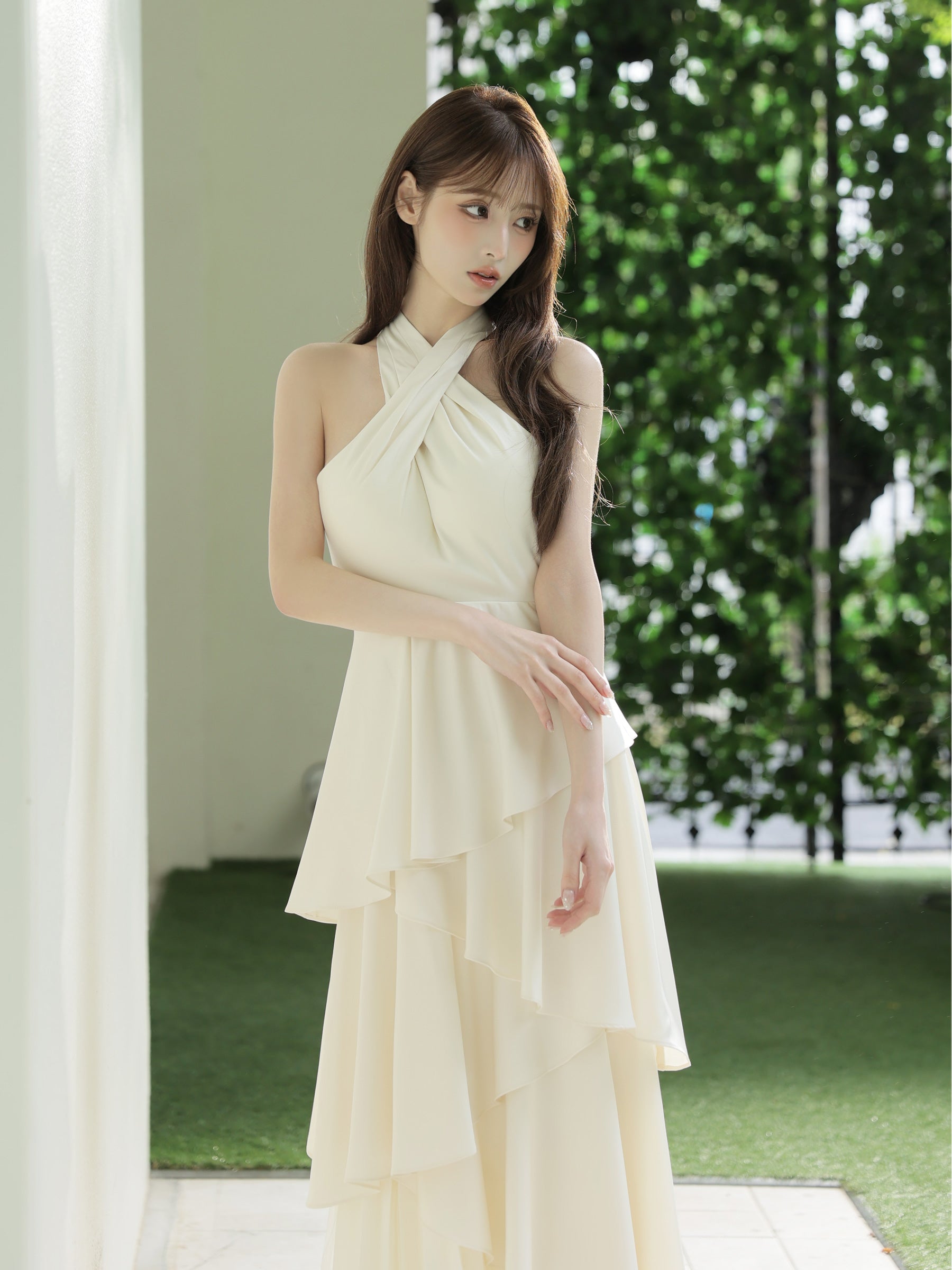 ★予約商品★【7月中旬頃入荷予定】【りこちゃんコラボドレス】Divine flow halter long dress(fm4234)
