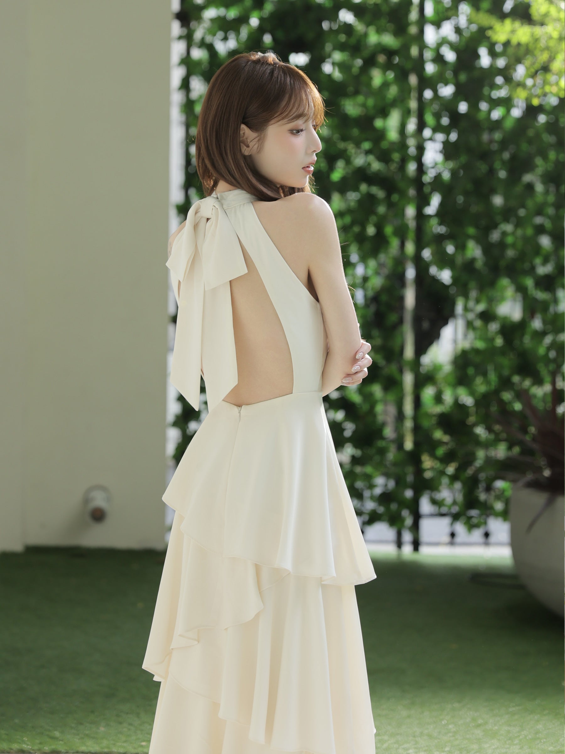 ★予約商品★【7月中旬頃入荷予定】【りこちゃんコラボドレス】Divine flow halter long dress(fm4234)