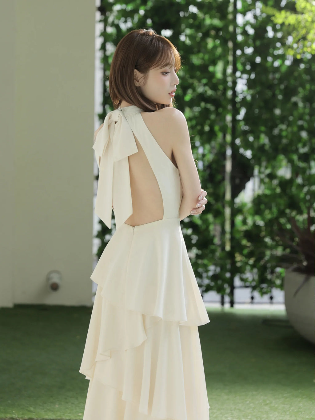 【りこちゃんコラボドレス】Divine flow halter long dress(fm4234)