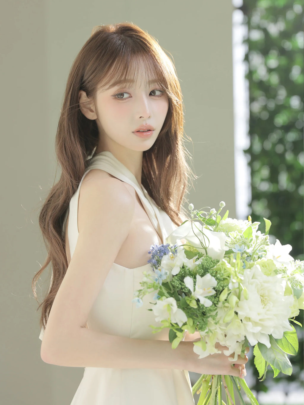 【りこちゃんコラボドレス】Divine flow halter long dress(fm4234)