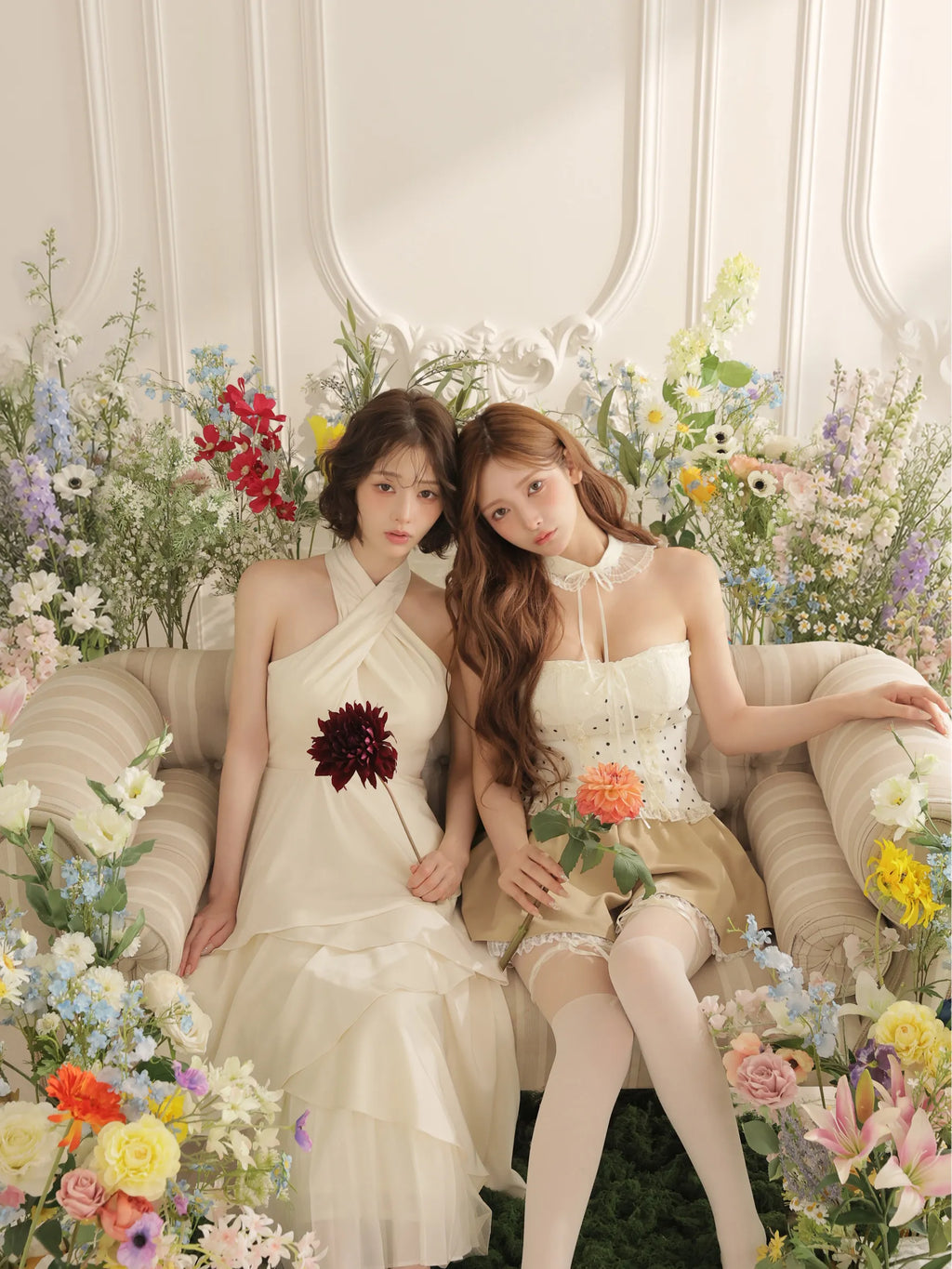 【りこちゃんコラボドレス】Divine flow halter long dress(fm4234)