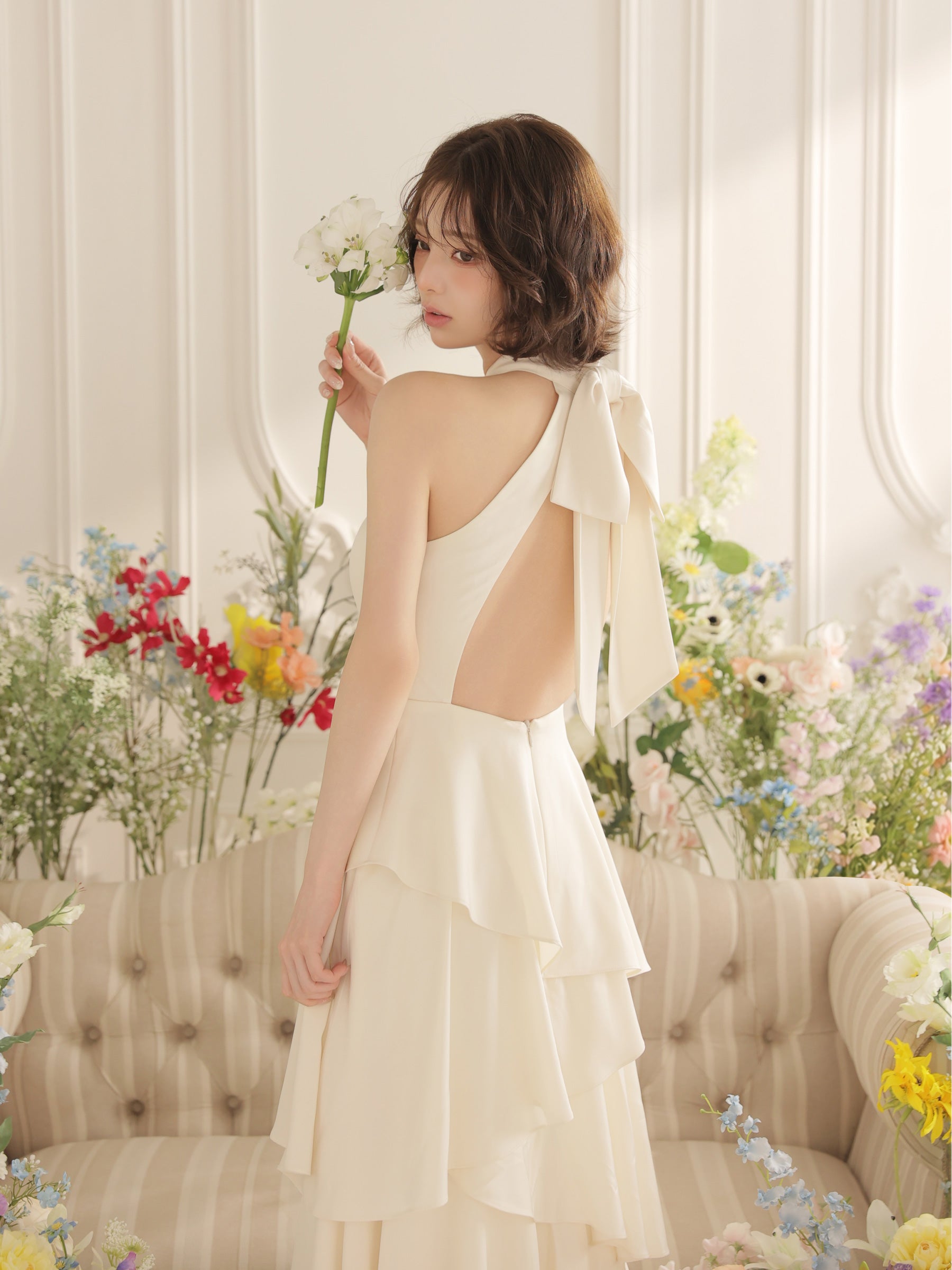 ★予約商品★【7月中旬頃入荷予定】【りこちゃんコラボドレス】Divine flow halter long dress(fm4234)