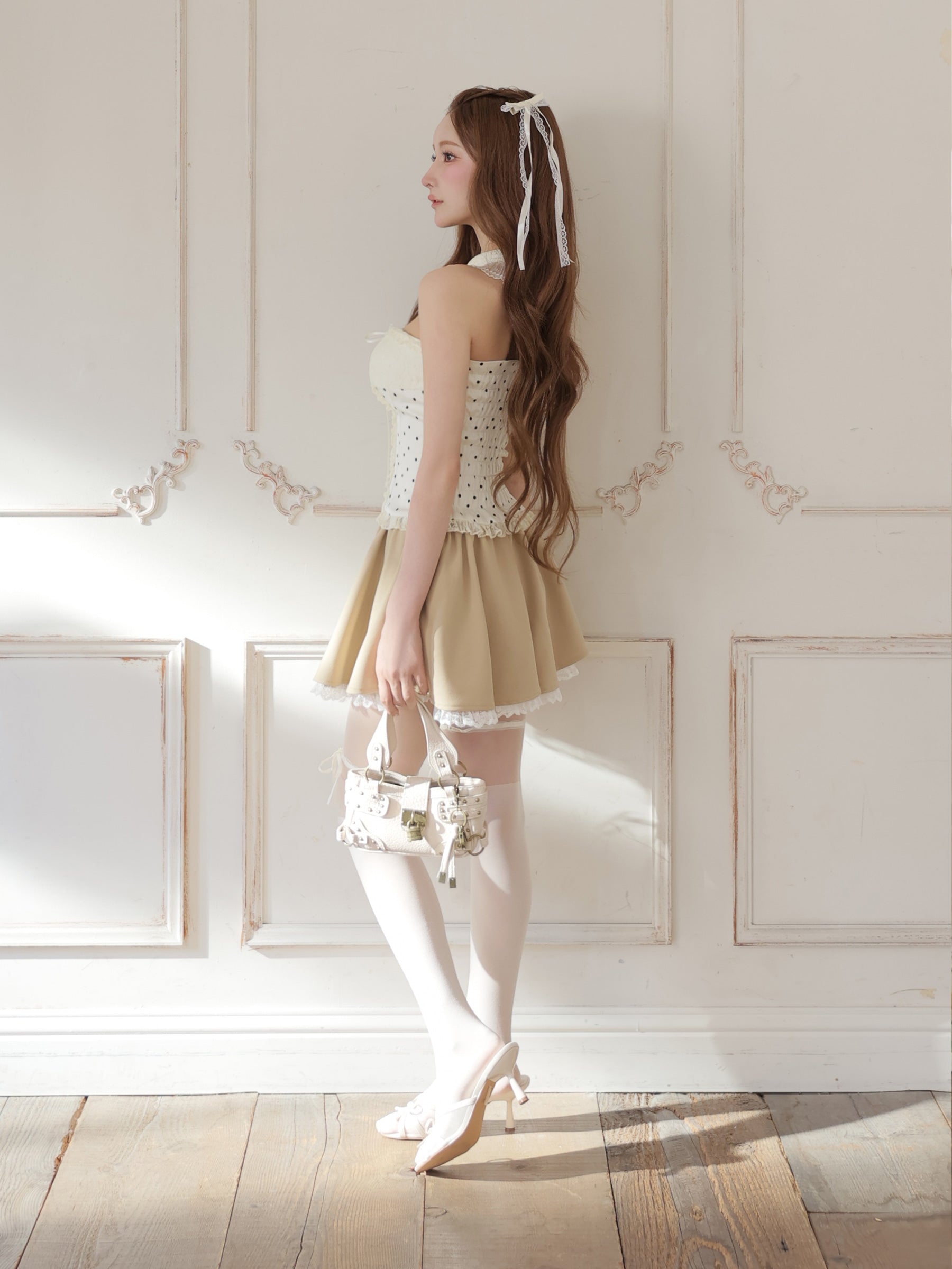 ★予約商品★【7月中旬頃入荷予定】【まみちゃんコラボドレス】Chérie dot corset mini dress(fm4235)