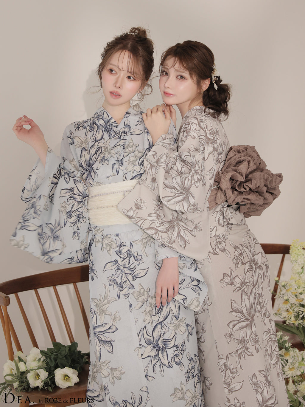 【浴衣】DEA. by ROBE de FLEURS Classical Floral Yukata(DE4237)