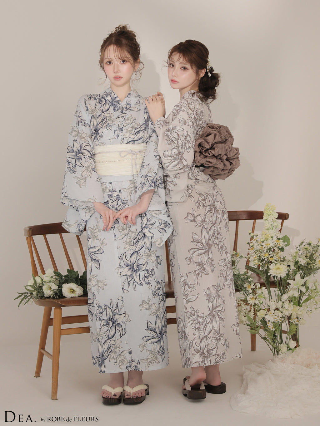 【浴衣】DEA. by ROBE de FLEURS Classical Floral Yukata(DE4237)