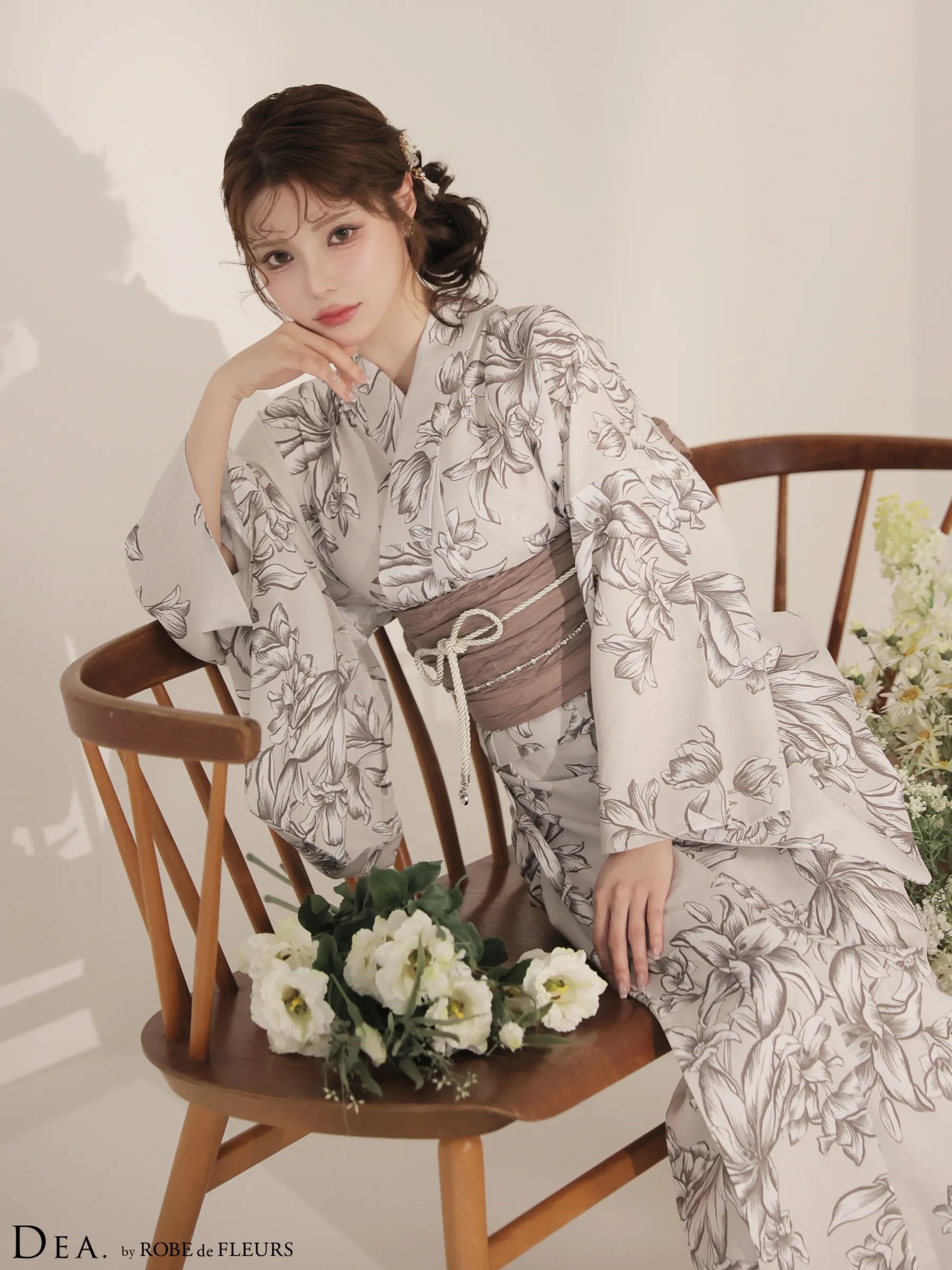 【浴衣】DEA. by ROBE de FLEURS Classical Floral Yukata(DE4237)