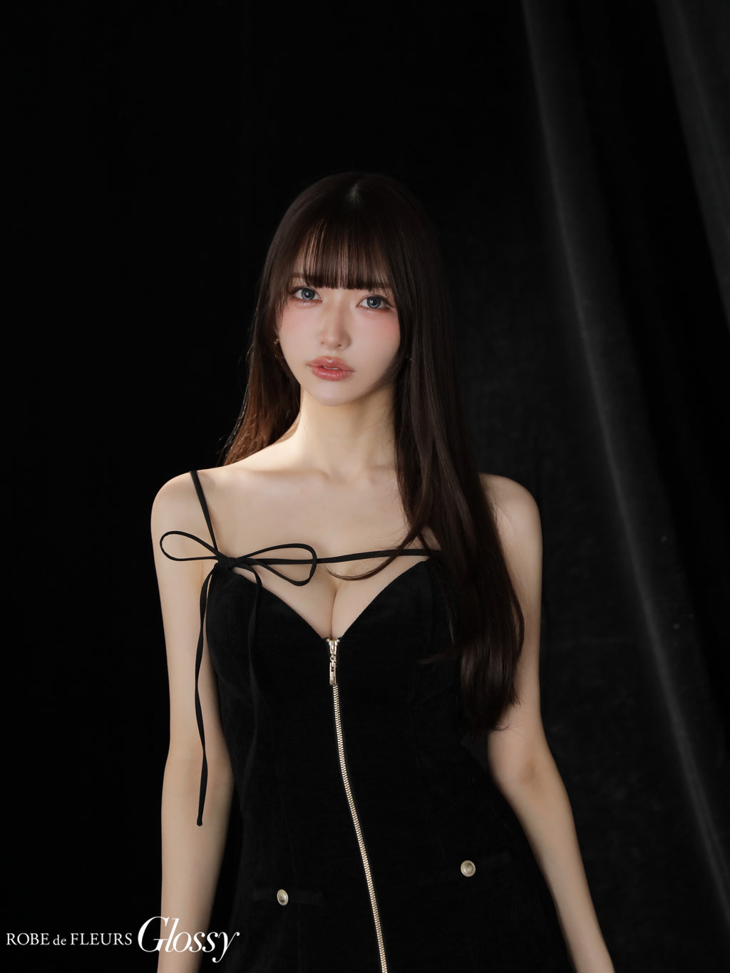 ★予約商品★【8月下旬頃入荷予定】【XSサイズあり】バストリボンラメツイードキャミフレアミニキャバドレス(GL4316)