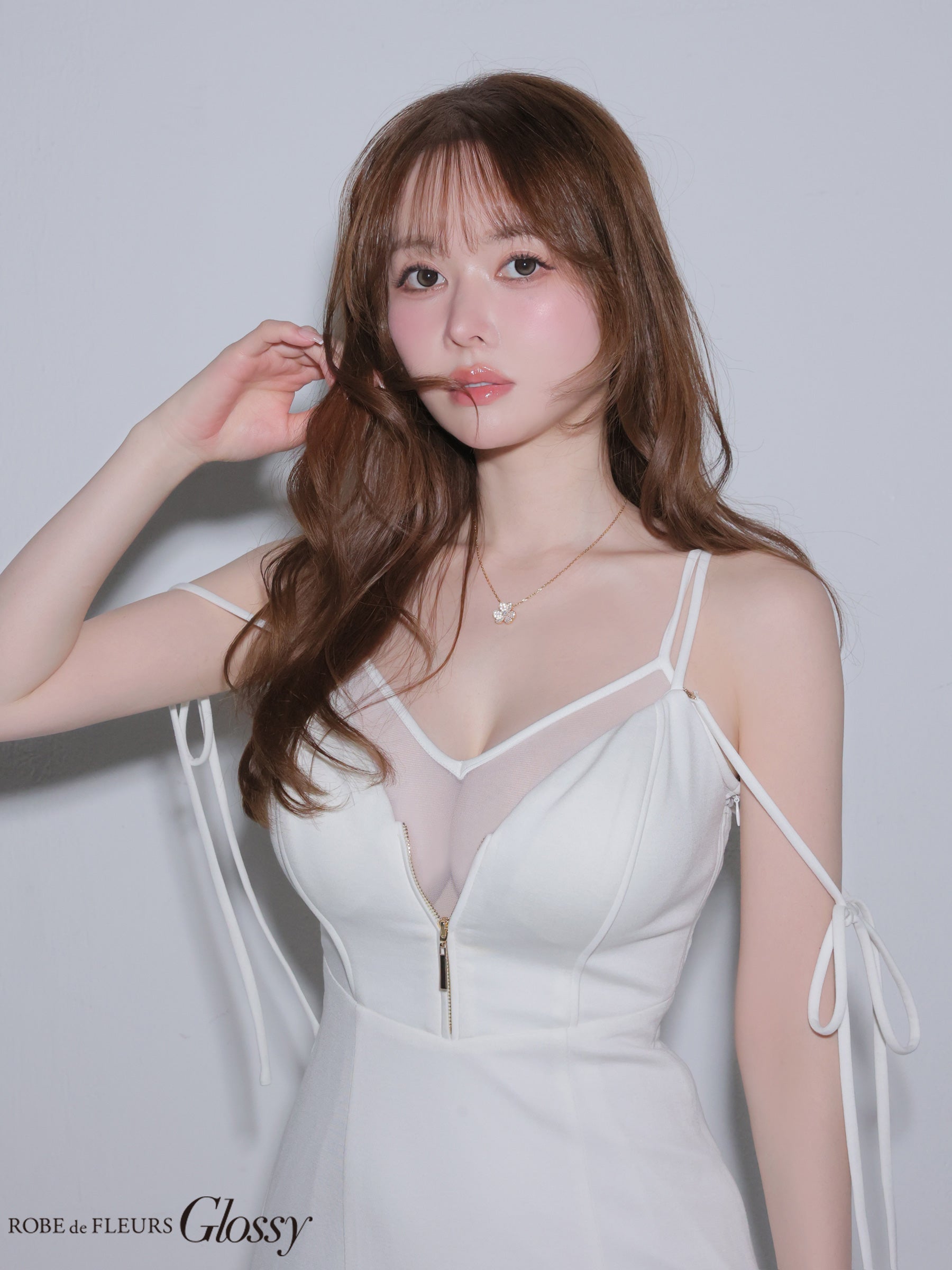 ★予約商品★【7月上旬頃入荷予定】【XS〜Lサイズあり】シアードッキングフロントジップマーメイドロングキャバドレス (GL4341)