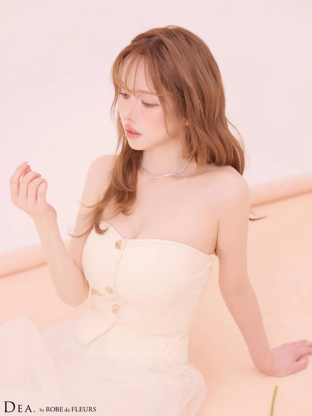 チュールティアードベアセットアップロングキャバドレス (DE4371)