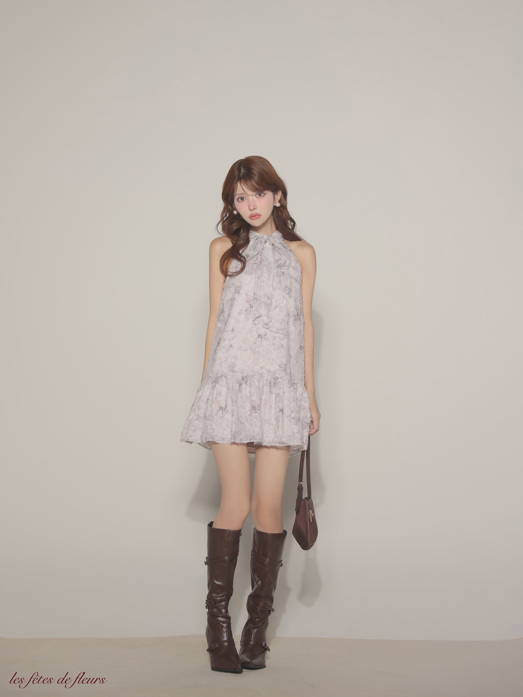 ★予約商品★【8月下旬頃入荷予定】【XSサイズあり】fleurs jacquard mini dress(LF4625)