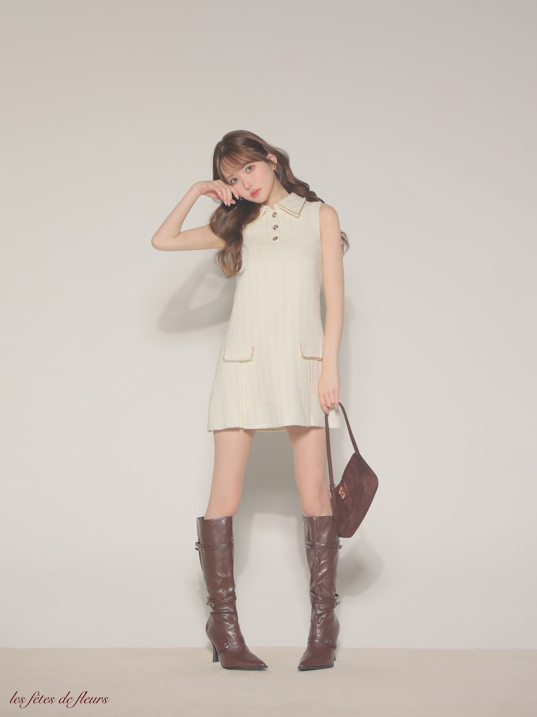 【XSサイズあり】classic tweed mini dress(LF4634)