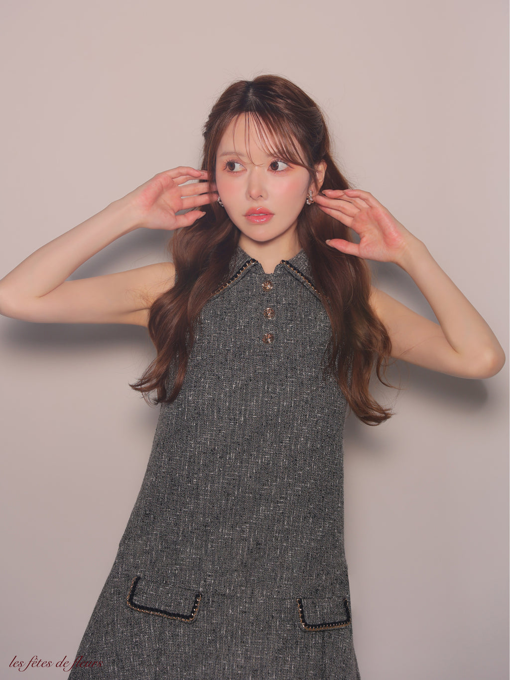 【XSサイズあり】classic tweed mini dress(LF4634)