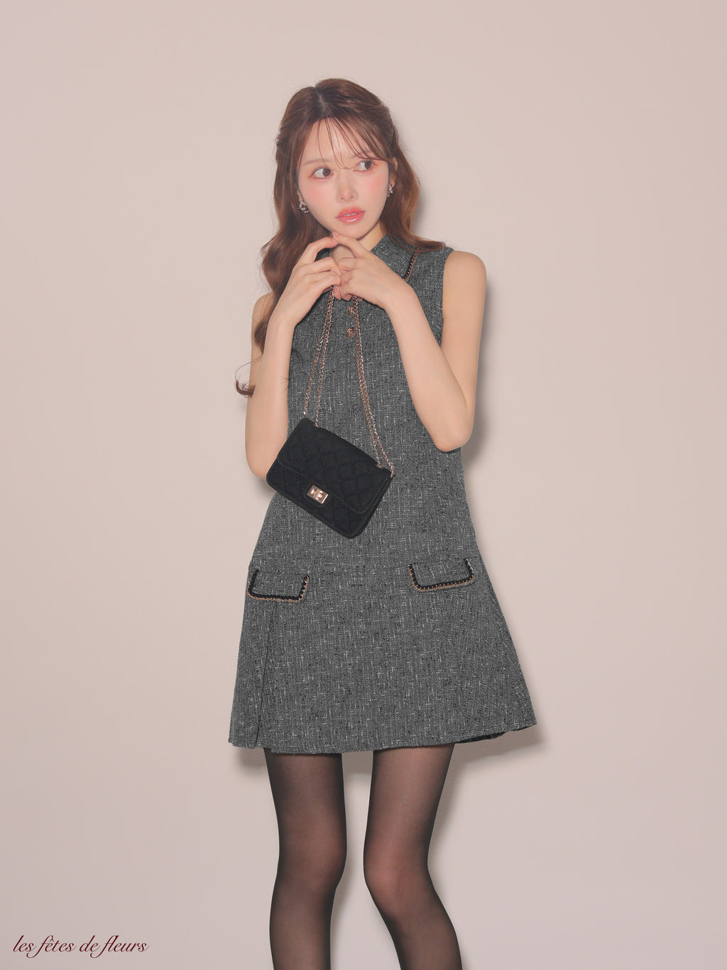 【XSサイズあり】classic tweed mini dress(LF4634)