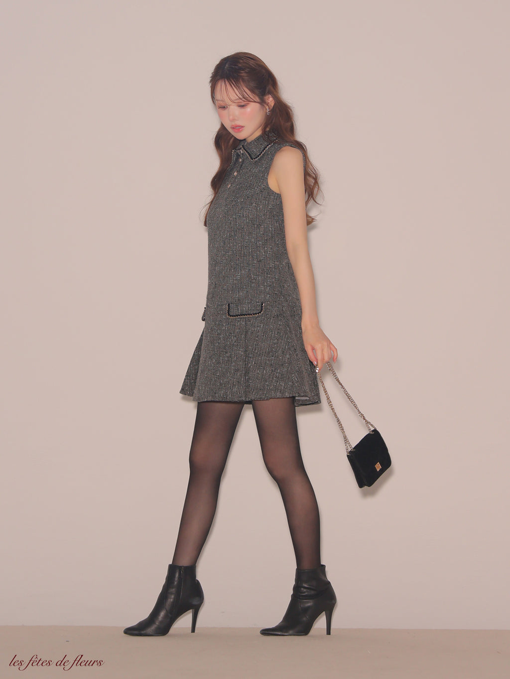 【XSサイズあり】classic tweed mini dress(LF4634)