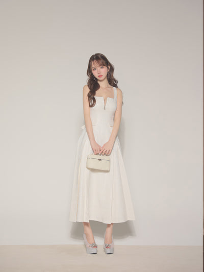 charmer jacquard back ribbon long dress(LF4635)