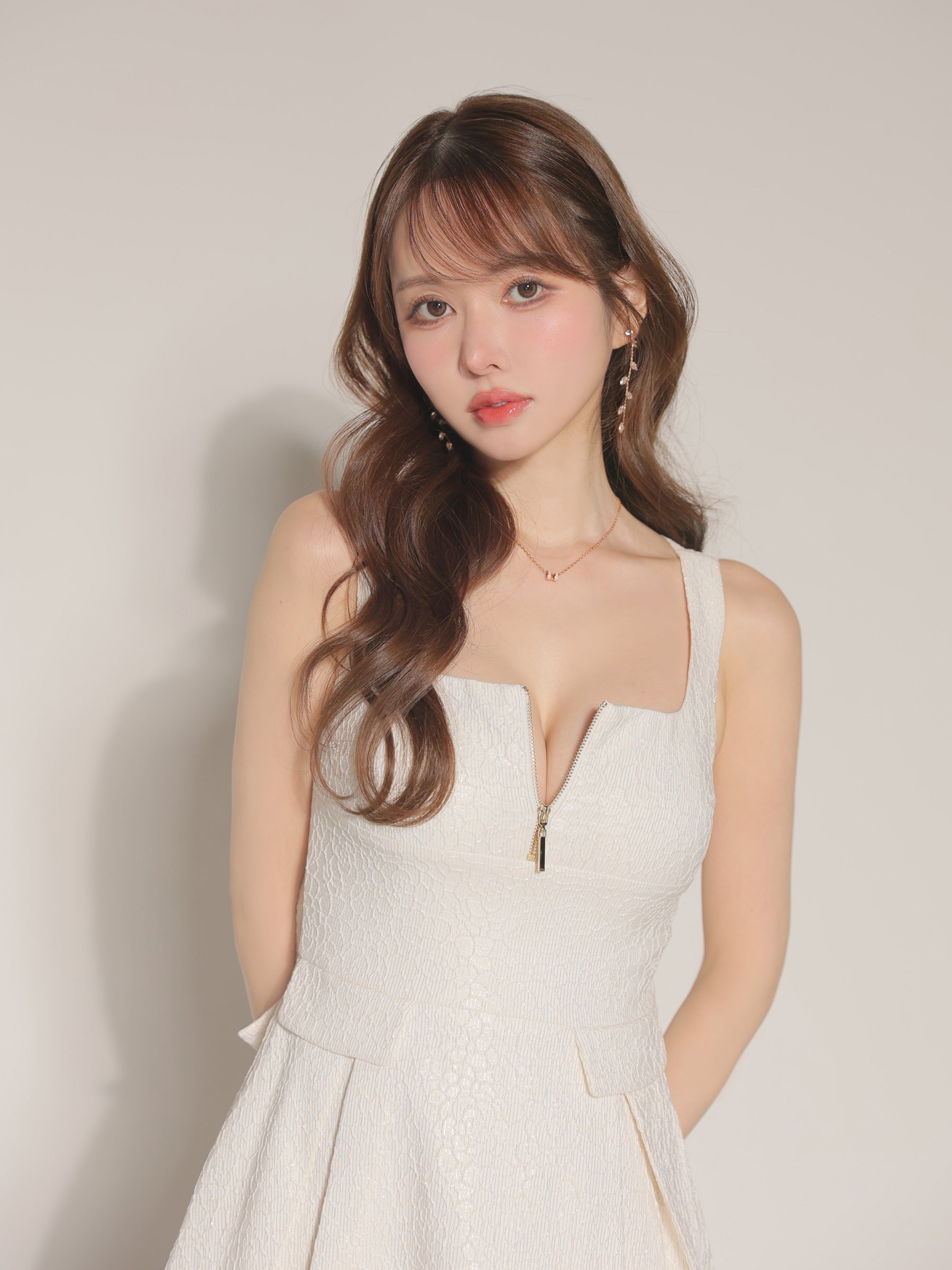 【Lサイズあり】charmer jacquard back ribbon long dress(LF4635)
