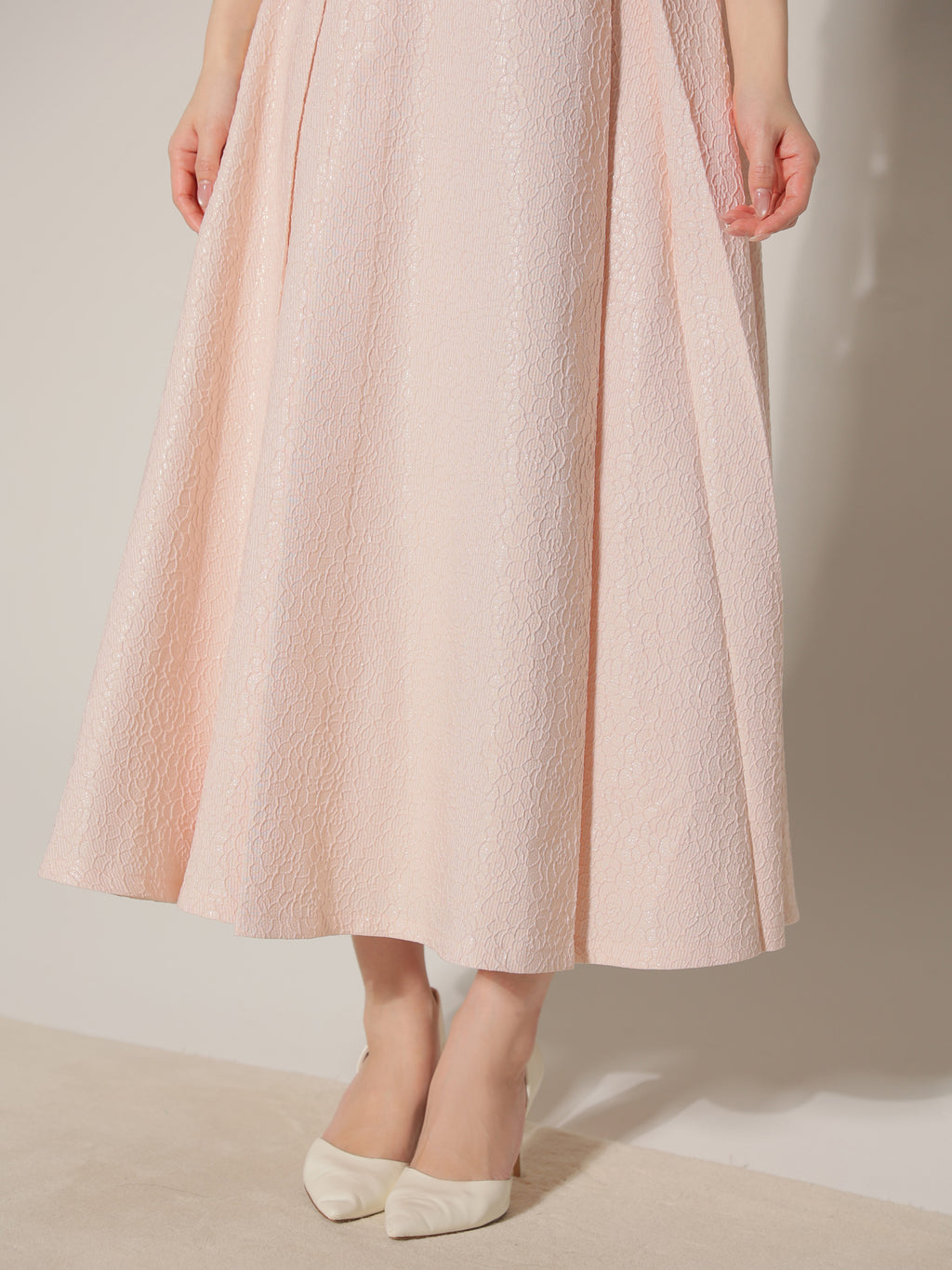 【Lサイズあり】charmer jacquard back ribbon long dress(LF4635)