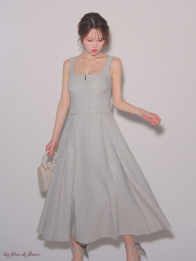 charmer jacquard back ribbon long dress(LF4635)