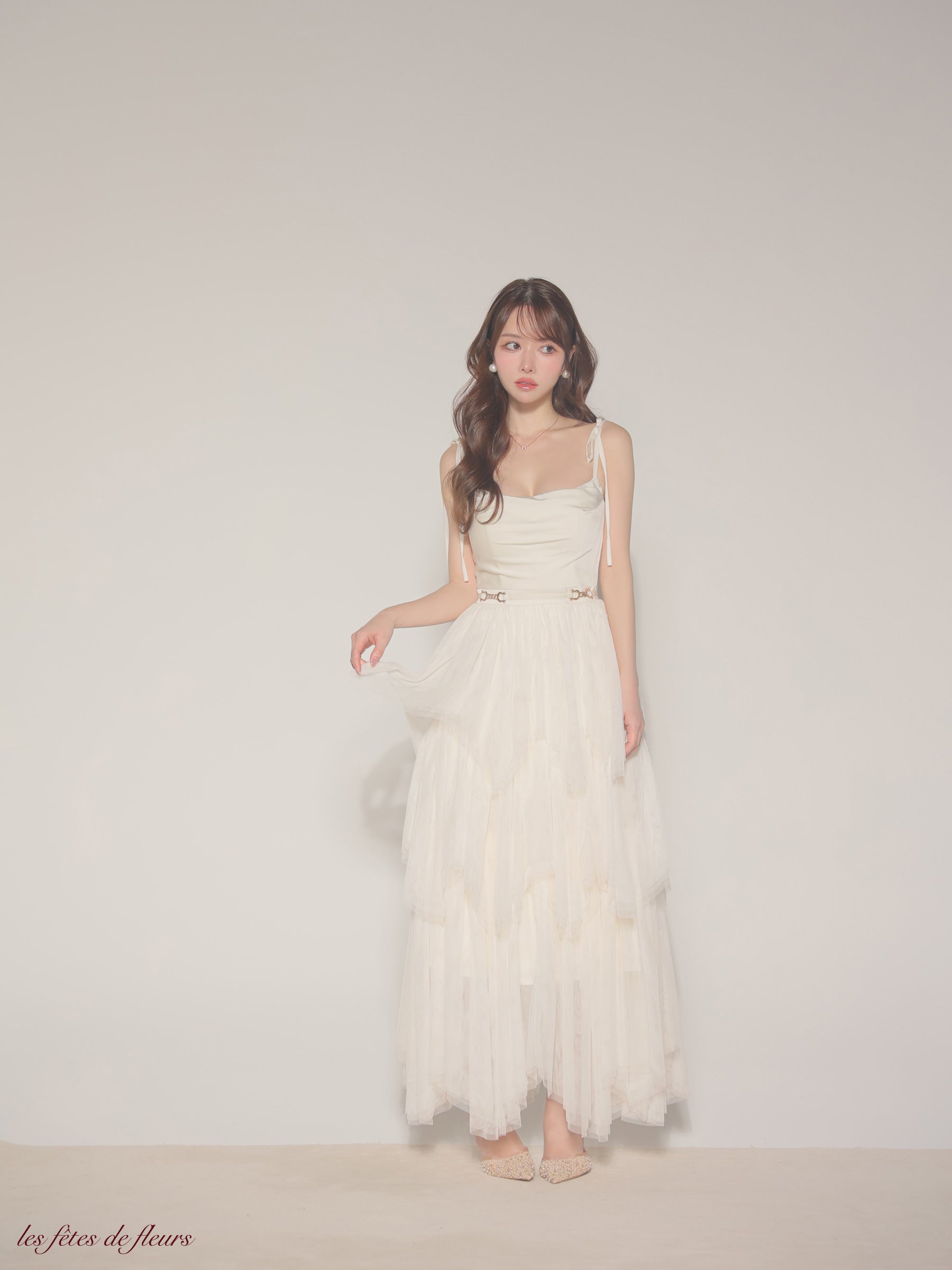【Lサイズあり】luxe tulle long dress(LF4636)