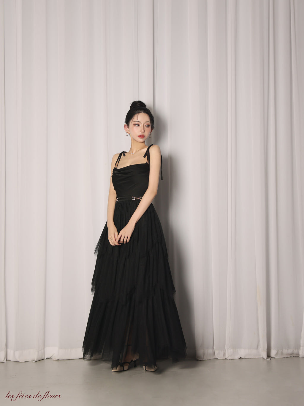 【Lサイズあり】luxe tulle long dress(LF4636)