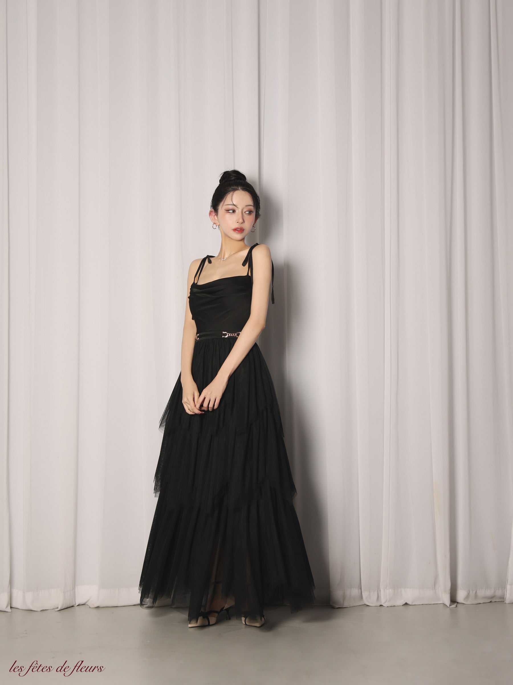 【Lサイズあり】luxe tulle long dress(LF4636)