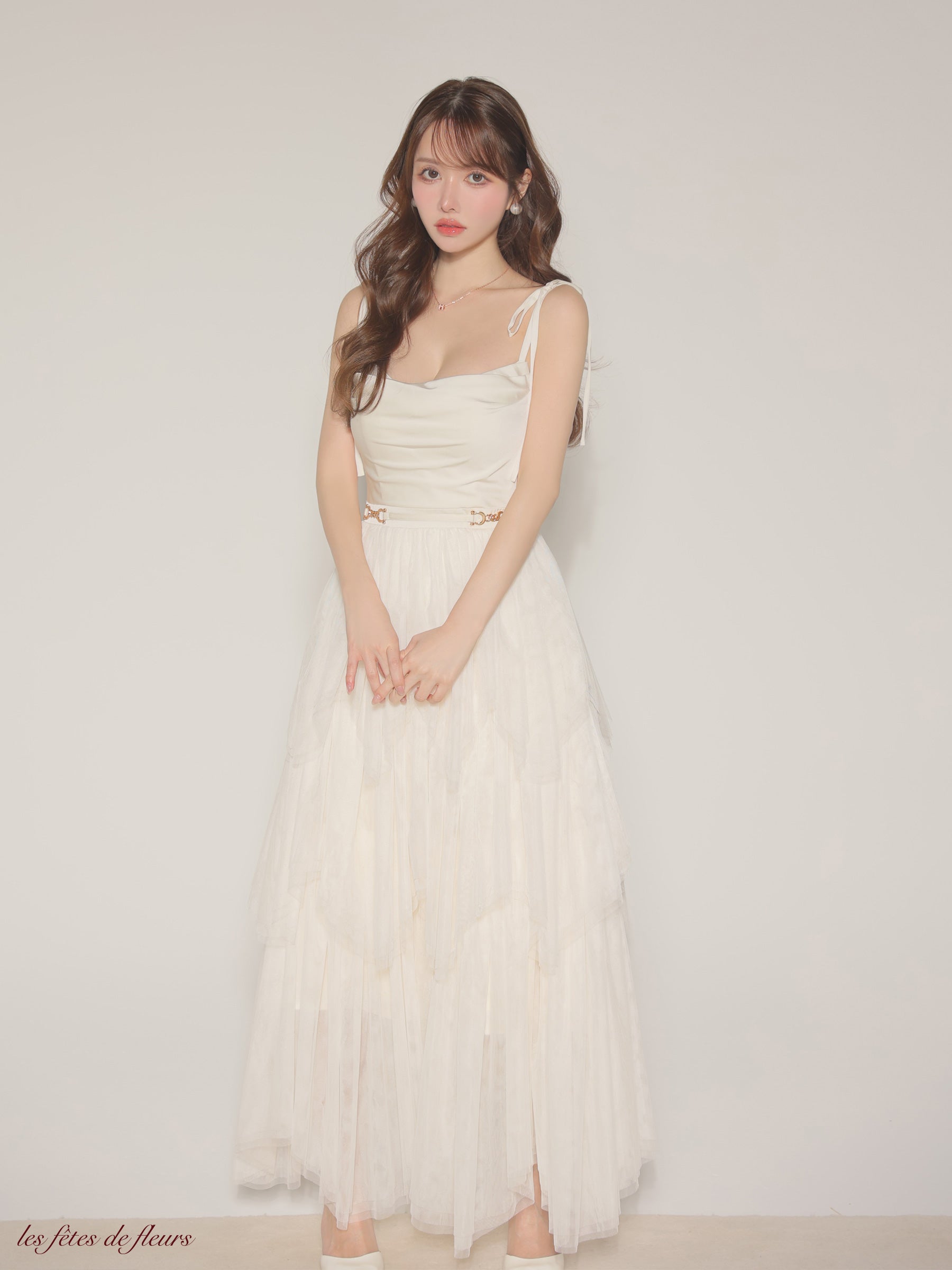 【Lサイズあり】luxe tulle long dress(LF4636)