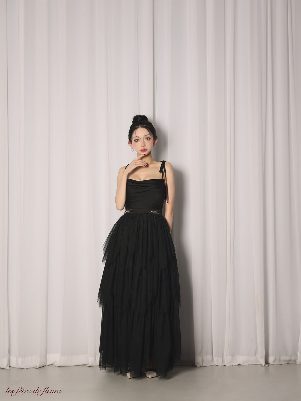 【Lサイズあり】luxe tulle long dress(LF4636)