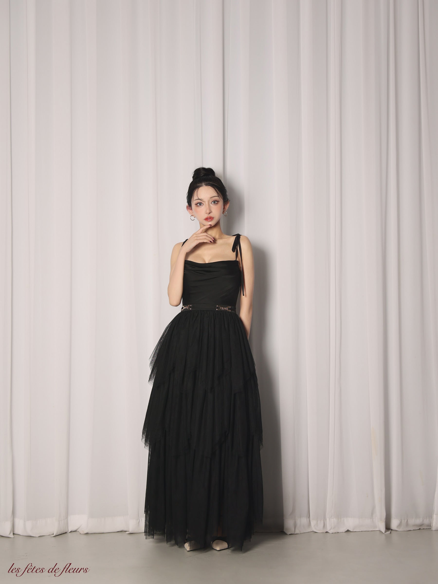 【Lサイズあり】luxe tulle long dress(LF4636)